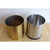 HARRA HOME Open Top Modern Round Metal Small Trash Can Wastebasket Garbage Container Bin for Bathroom Office Bedroom Home, Durable Stainless Steel Brass Trashcan