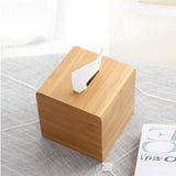 HARRA HOME Natural Bamboo Square Facial Tissue Storage Paper Box Cover Napkin Case Holder for Bathroom Vanity Counter Tops, Bedroom Dressers, Night Stands, Desks and Tables
