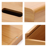 HARRA HOME Natural Bamboo Square Facial Tissue Storage Paper Box Cover Napkin Case Holder for Bathroom Vanity Counter Tops, Bedroom Dressers, Night Stands, Desks and Tables