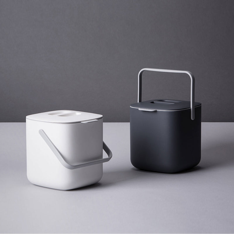 HARRA HOME Double Layer Waste Compost Bin with lid, Odor free Food Trash Container Compostable Bin, Indoor Composter Caddy Box Garbage Pail Charcoal Bucket for Kitchen Countertop, Garden