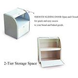 HARRA HOME 2-Tier Bread Box For Kitchen Counter, Bread Bin Storage Container For Loaves, Pastries, And More, (12 X 9.5 X 13) Inch (Blue)