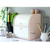 HARRA HOME 2-Tier Bread Box For Kitchen Counter, Bread Bin Storage Container For Loaves, Pastries, And More, (12 X 9.5 X 13) Inch (Blue)