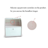 HARRA HOME 2-Tier Bread Box For Kitchen Counter, Bread Bin Storage Container For Loaves, Pastries, And More, (12 X 9.5 X 13) Inch (Blue)