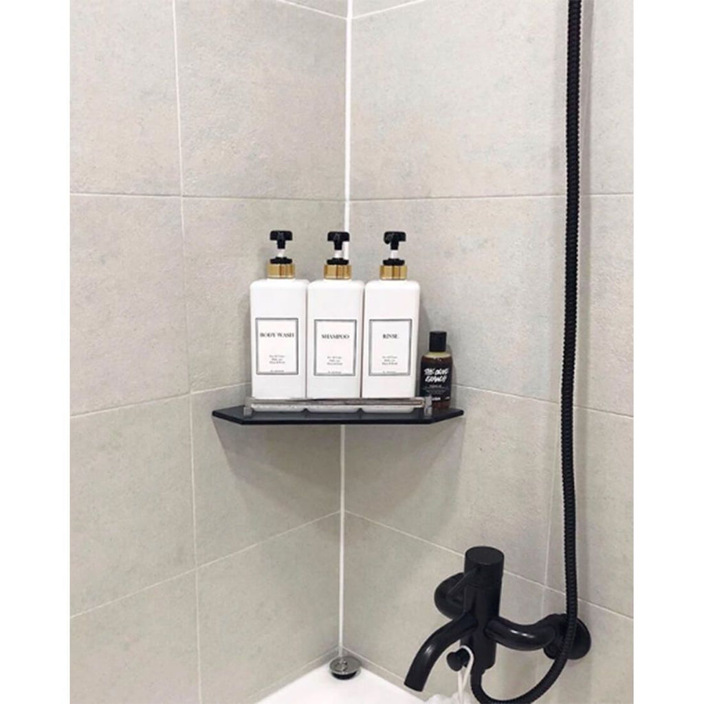 HARRA HOME Modern Gold Design Shower Dispenser Sets, 27 Oz Refillable Bottles With Pumps, Pack Of 3