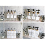 HARRA HOME Modern Gold Design Shower Dispenser Sets, 27 Oz Refillable Bottles With Pumps, Pack Of 3