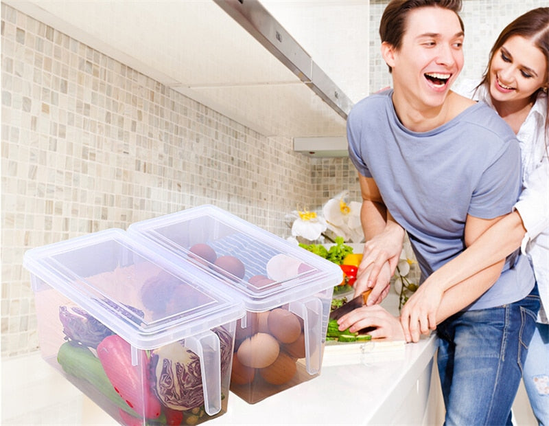 Kitchen Transparent Storage Box Grains Beans Storage Contain Sealed Home Organizer Food Container Refrigerator Storage Boxes