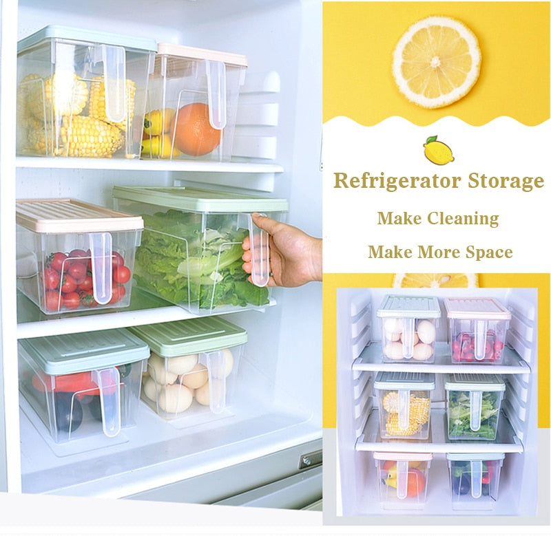 Kitchen Transparent Storage Box Grains Beans Storage Contain Sealed Home Organizer Food Container Refrigerator Storage Boxes
