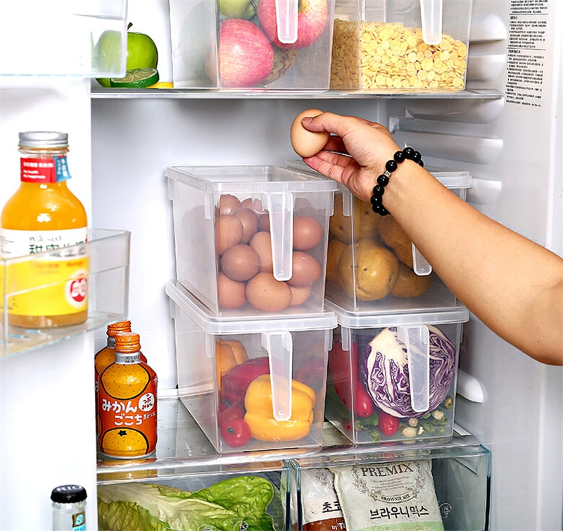 Kitchen Transparent Storage Box Grains Beans Storage Contain Sealed Home Organizer Food Container Refrigerator Storage Boxes