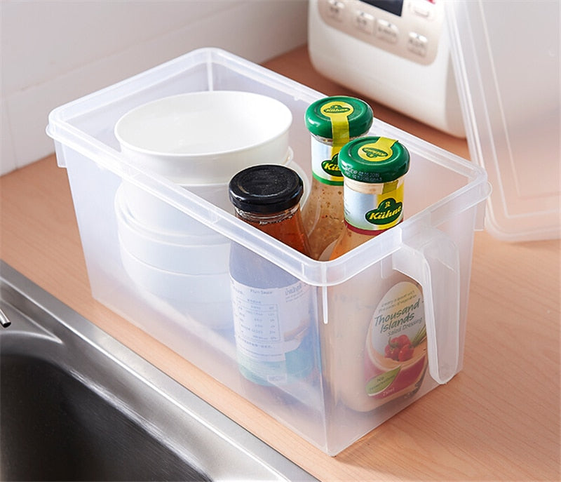 Kitchen Transparent Storage Box Grains Beans Storage Contain Sealed Home Organizer Food Container Refrigerator Storage Boxes