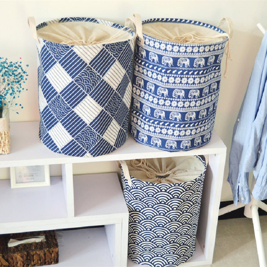 New Waterproof Cotton linen foldable Laundry Basket Dirty clothing Storage box Kids Toy Organizer tool storage organizer