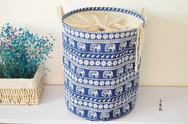 New Waterproof Cotton linen foldable Laundry Basket Dirty clothing Storage box Kids Toy Organizer tool storage organizer