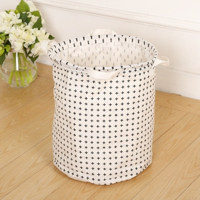 New Waterproof Cotton linen foldable Laundry Basket Dirty clothing Storage box Kids Toy Organizer tool storage organizer