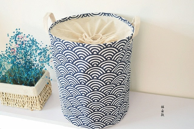 New Waterproof Cotton linen foldable Laundry Basket Dirty clothing Storage box Kids Toy Organizer tool storage organizer