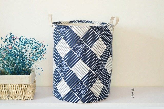 New Waterproof Cotton linen foldable Laundry Basket Dirty clothing Storage box Kids Toy Organizer tool storage organizer