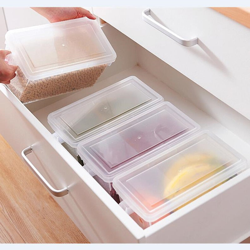 Kitchen Transparent Storage Box Grains Beans Storage Contain Sealed Home Organizer Food Container Refrigerator Storage Boxes
