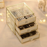 Jewelry Organizer tidying up collection box glass drawer cosmetics storage box organizer containers