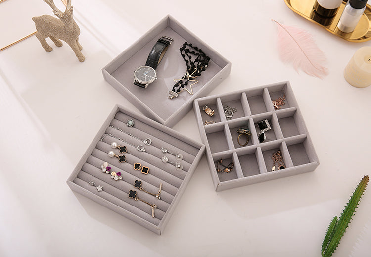Jewelry Organizer tidying up collection box glass drawer cosmetics storage box organizer containers