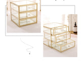 Jewelry Organizer tidying up collection box glass drawer cosmetics storage box organizer containers