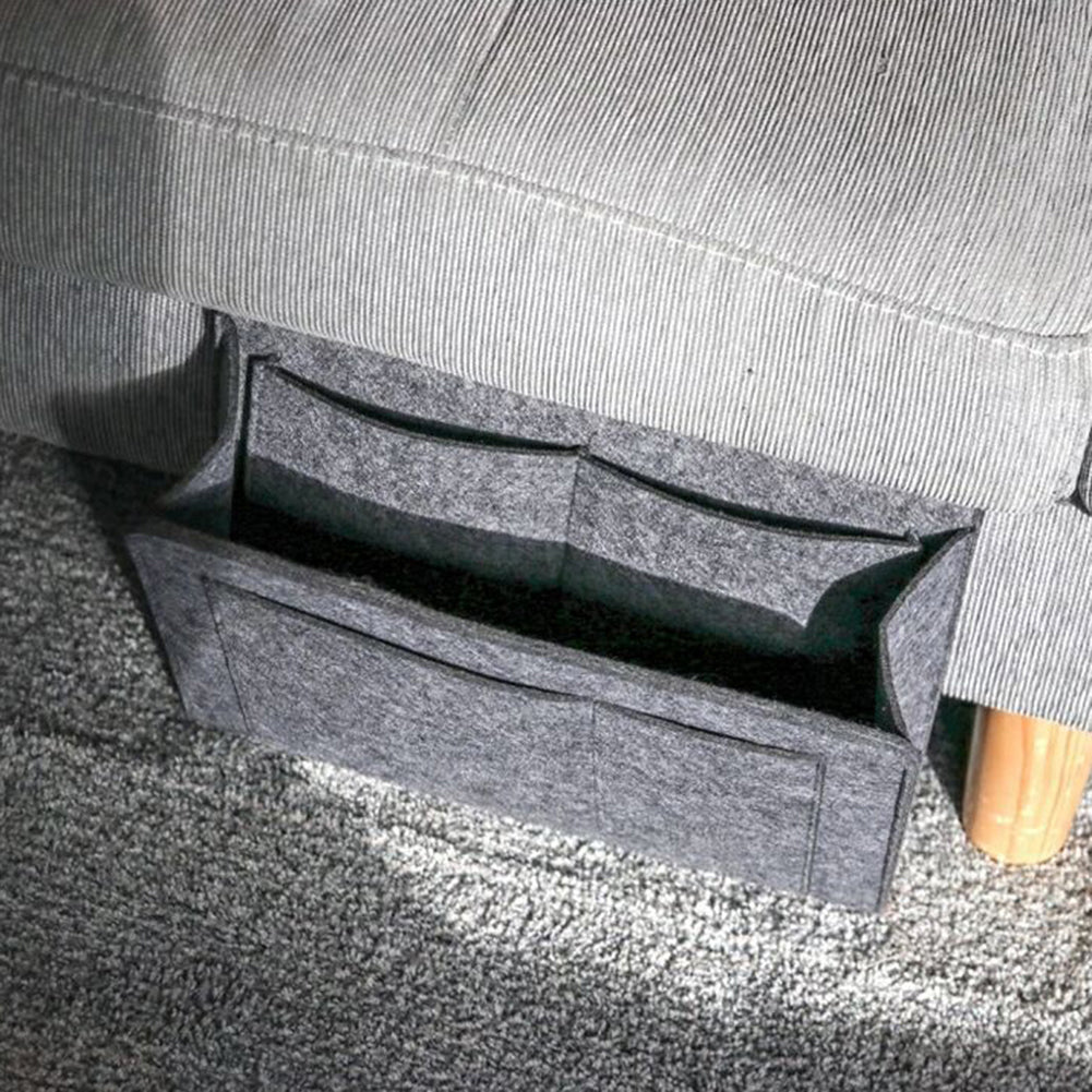 Bed Storage Bag with Pocket Felt, Bedside Hanger, Table Sofa Bedroom Mattress Bedside Anti-slip Organizer Holders