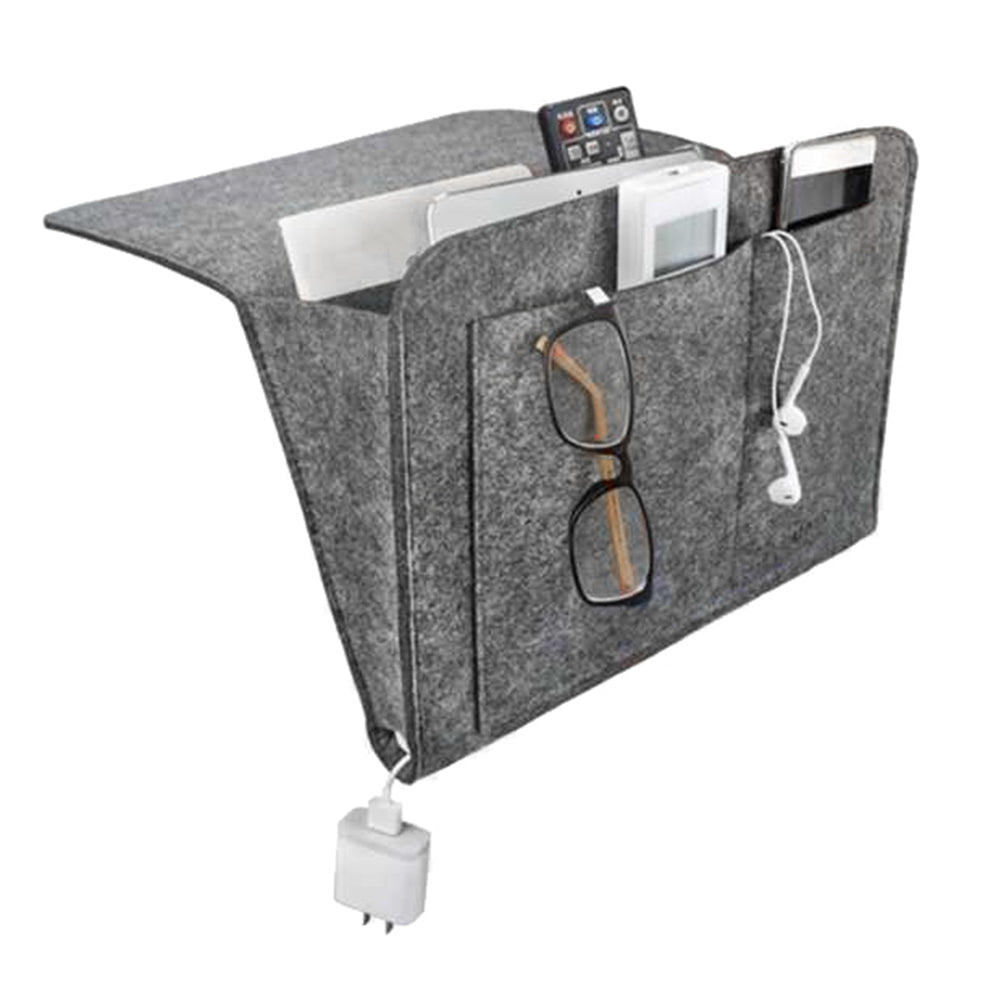 Bed Storage Bag with Pocket Felt, Bedside Hanger, Table Sofa Bedroom Mattress Bedside Anti-slip Organizer Holders