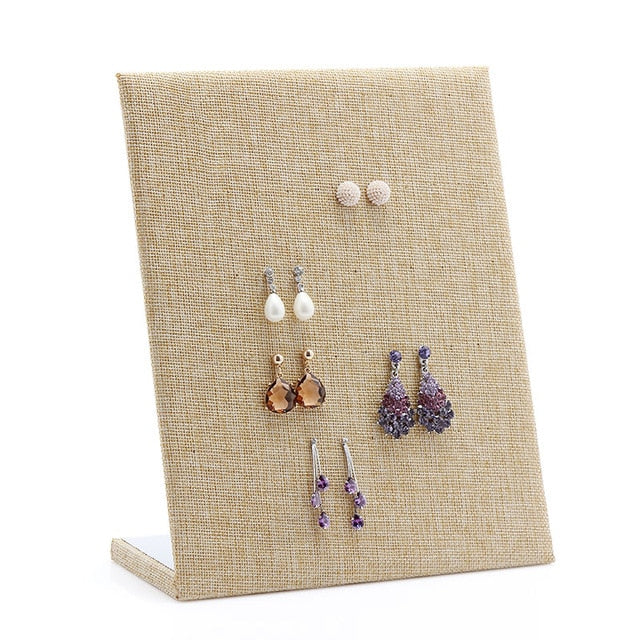 L Shape Earring Display Stand Holder Velvet Stud Earrings Display Rack Pin Ear Ring Jewelry Storage Holder Shelf (60 pairs)