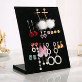 L Shape Earring Display Stand Holder Velvet Stud Earrings Display Rack Pin Ear Ring Jewelry Storage Holder Shelf (60 pairs)