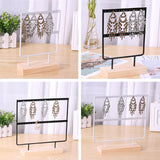 Wooden Metal Jewelry Display Rack Stand for Fashion Ear Hook Drop Earrings Showcase
