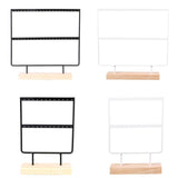 Wooden Metal Jewelry Display Rack Stand for Fashion Ear Hook Drop Earrings Showcase