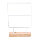 Wooden Metal Jewelry Display Rack Stand for Fashion Ear Hook Drop Earrings Showcase