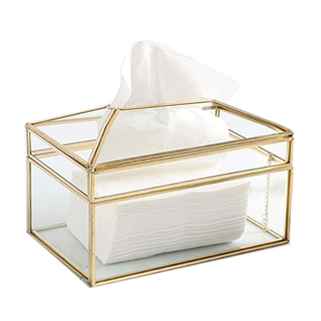 Tissue Box Cover, Rectangular Tissue Box Holder Stainless Steel Facial  Tissues Boxes 10.2x5.1x2.8in Gold Tissues Box for Kitchen Bathroom Living  Room