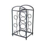 HARRA HOME Modern Free Standing Countertop Wine Rack - Stores 6 Bottles, Wine Storage Holder Stand for Cabinet Home Décor Tabletop - Minimal Assembly Required, Black