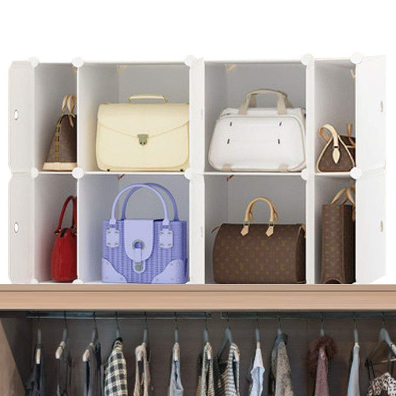 HARRA HOME Versatile Handbag Storage, Tote, Clutch, Purse and Bag Organizer, Closet Space-Saving DIY Cube Shelf & Cabinet Cubby Organizers