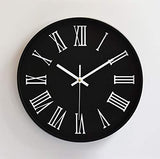 Modern Silent Non-Ticking Wall Clock 12 inch, Decorative Wall Clock for Home Living Room Bathroom Bedroom School Office Clocks, Roman Numeral Plastic Frame, Glass Cover