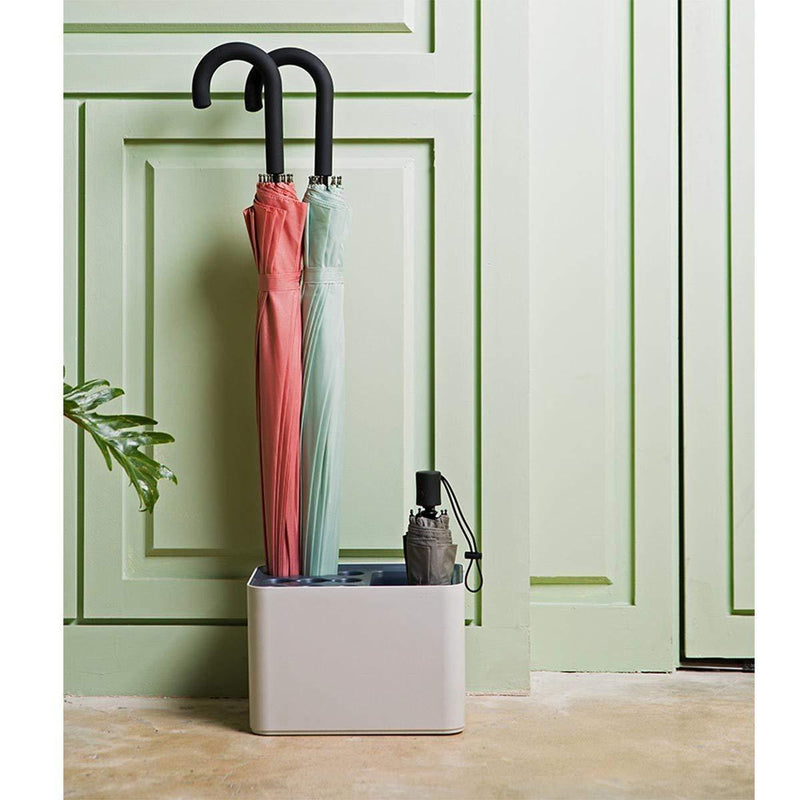 HARRA HOME Two Tone Color Modern Design Umbrella Stand Holder – Umbrella Drying Racks For Entryway With Removable Base Drip Tray, Umbrella Storage Container
