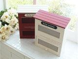 Vintage Letter boxes wood Red post box