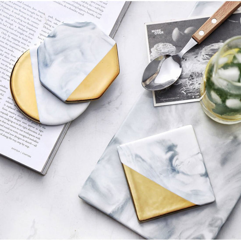 Premium Modern Gold Design Marble Coaster