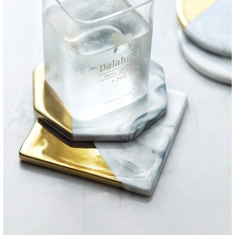 Premium Modern Gold Design Marble Coaster