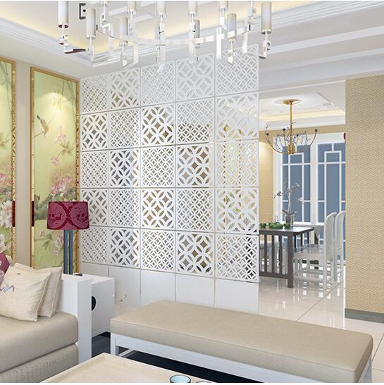 Room Divider Screen Partition Modern Folding Screen Partition Brief Hanging Cutout Curtain, Pack of 6