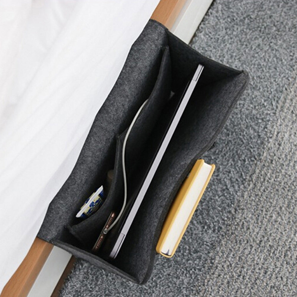 Bed Storage Bag with Pocket Felt, Bedside Hanger, Table Sofa Bedroom Mattress Bedside Anti-slip Organizer Holders