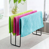 Iron Towel Rack Stand for Bathroom, Kitchen Tableware Dish Cloth Storage Holder Cleaning Rag Shelf
